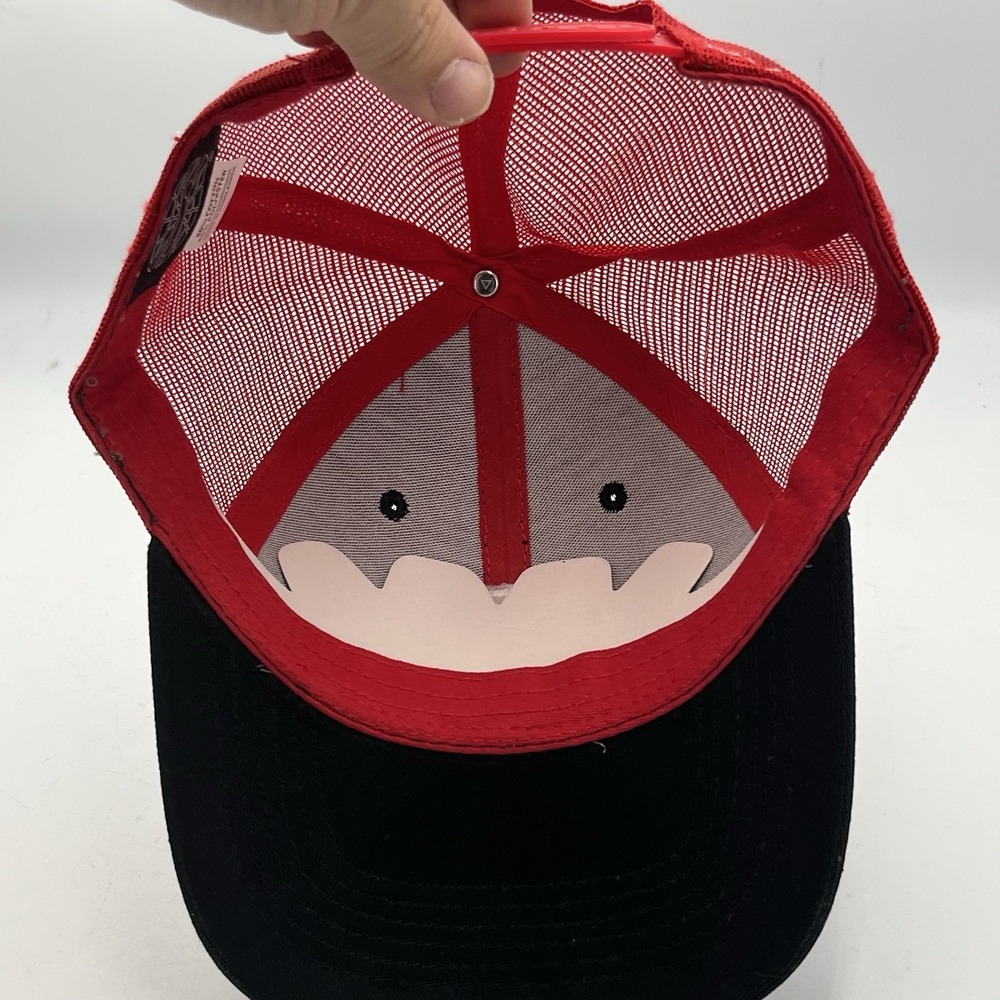 NEW Weather Guard Work Crew Trucker Hat Black/Red Cap Snapback - Picture 5 of 6
